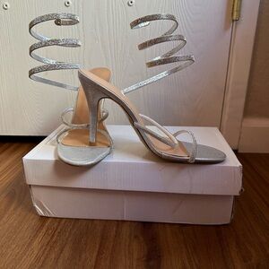 Brand new silver high heel